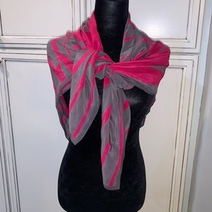 SATYA PAUL SCARF SARI WRAP pink gray purple silk